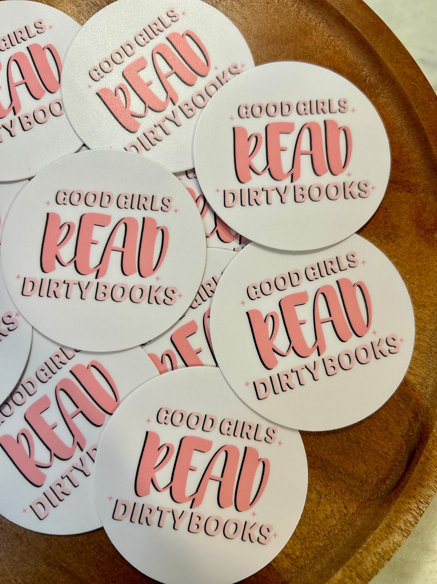 Good girls read dirty books sticker
