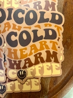 Cold heart warm coffee sticker