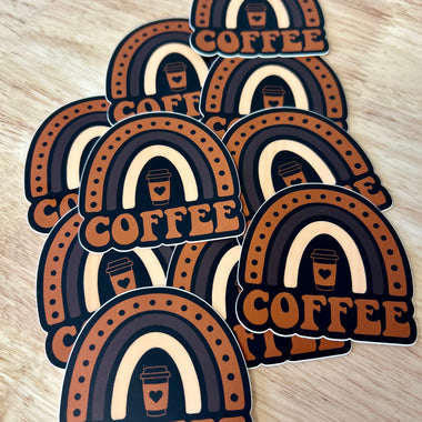 Coffee rainbow sticker • black