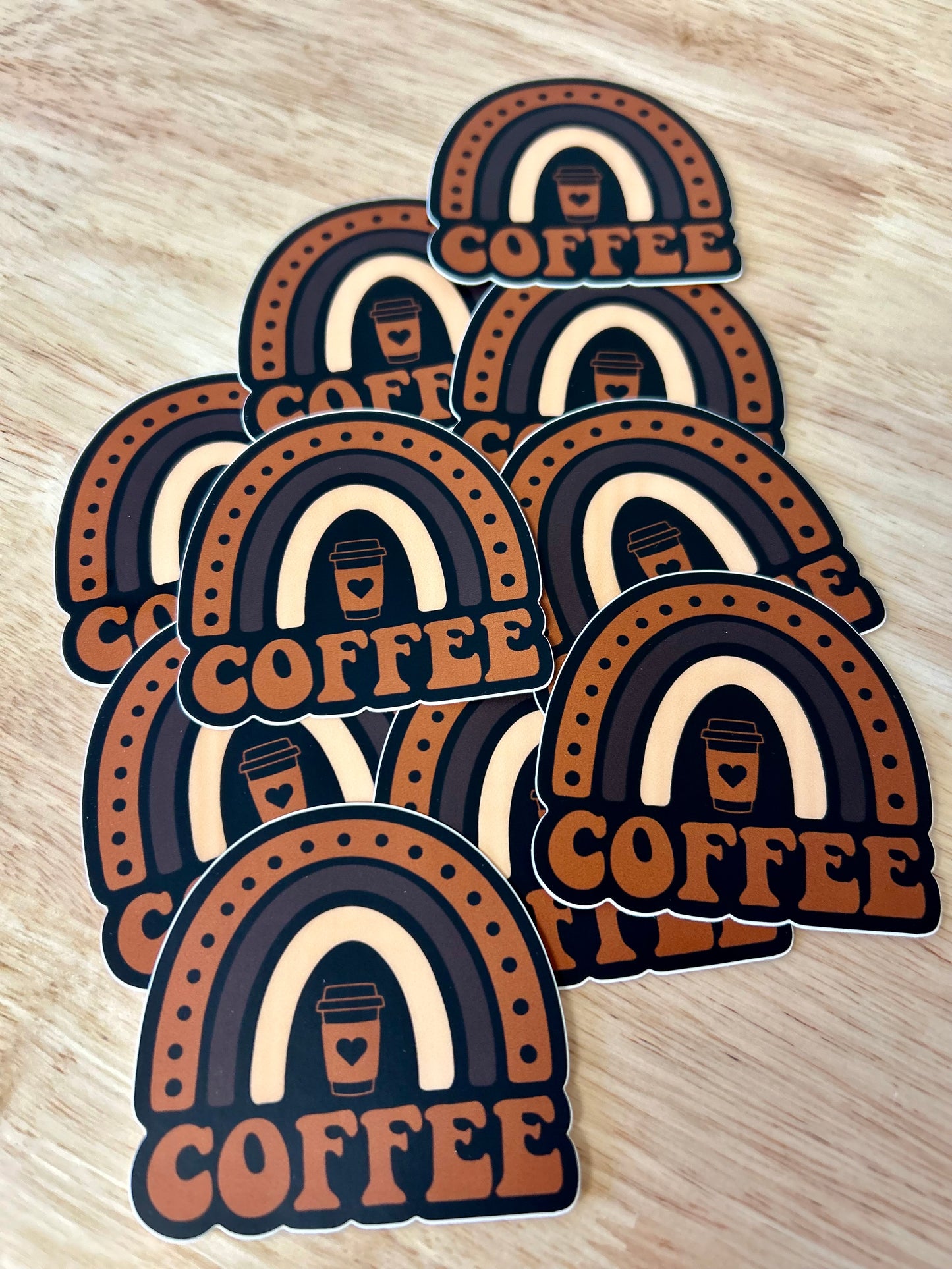 Coffee rainbow sticker • black