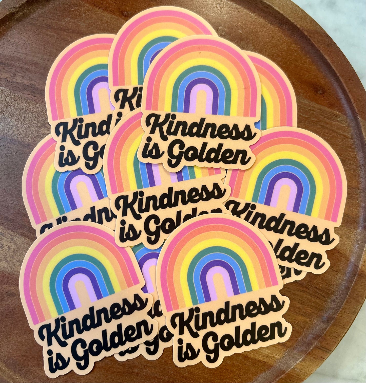 Kindness is golden rainbow sticker