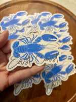 Blue East Coast Lobster sticker • white & black
