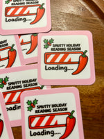 Smutty holiday reading season loading sticker