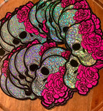 A|R Skull Pink Glitter Sticker