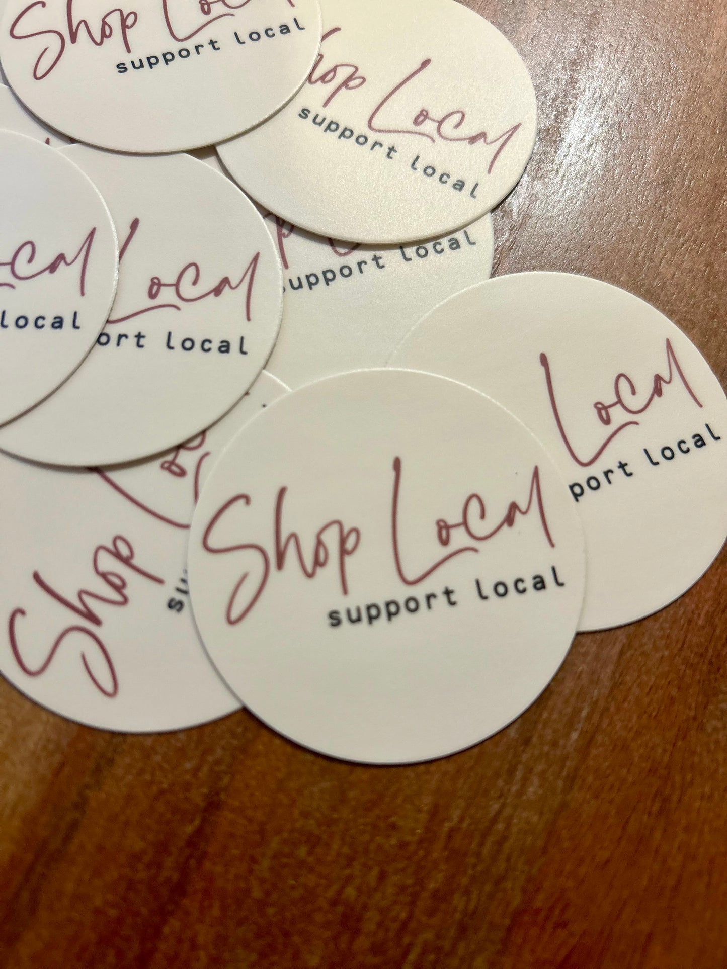 Shop local sticker • cream