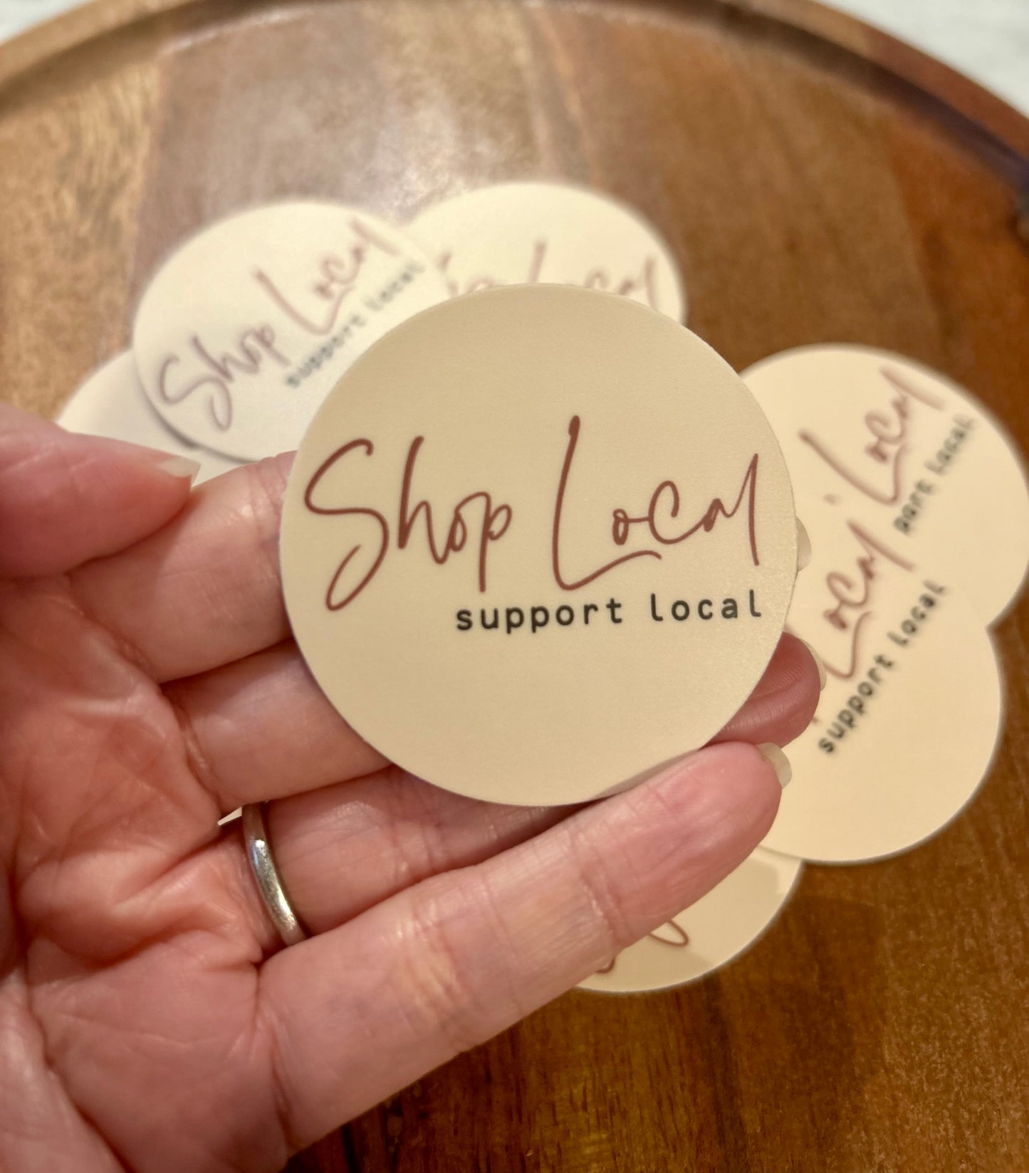 Shop local sticker • cream