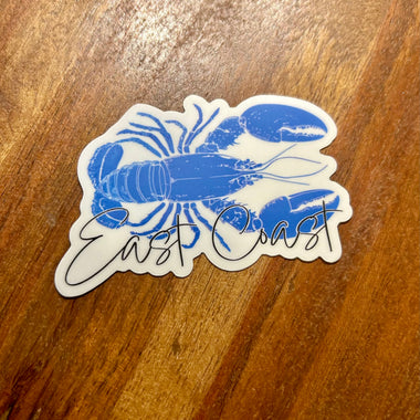 Blue East Coast Lobster sticker • white & black