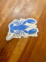 Blue East Coast Lobster sticker • white & black