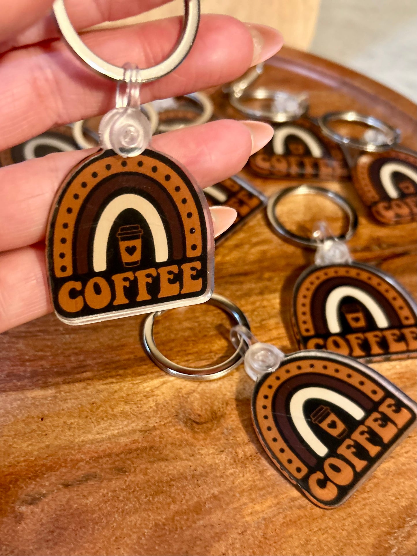 Coffee rainbow keychain • black