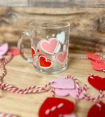 Valentine Hearts Glass coffee mug