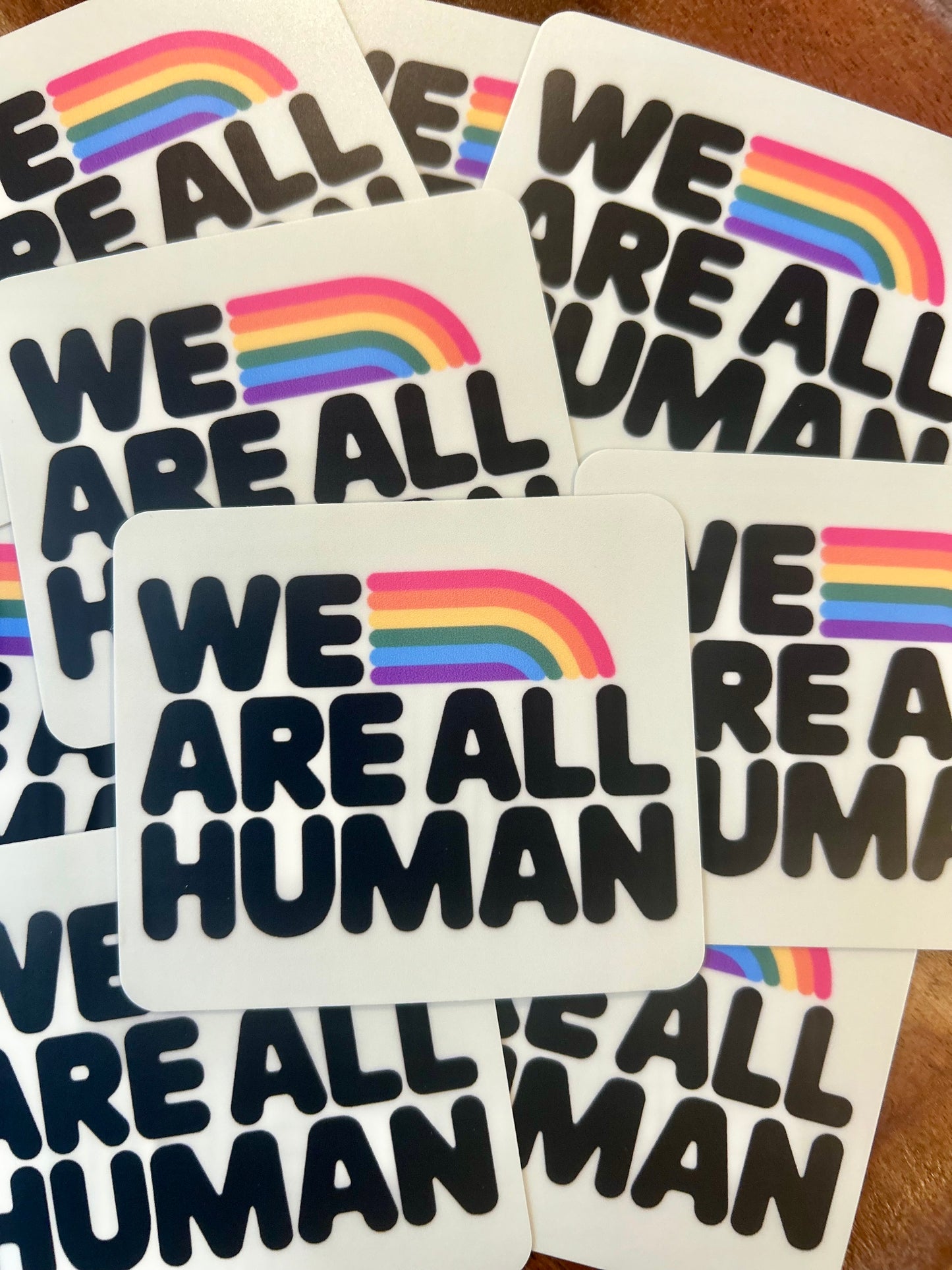We are all human pride sticker
