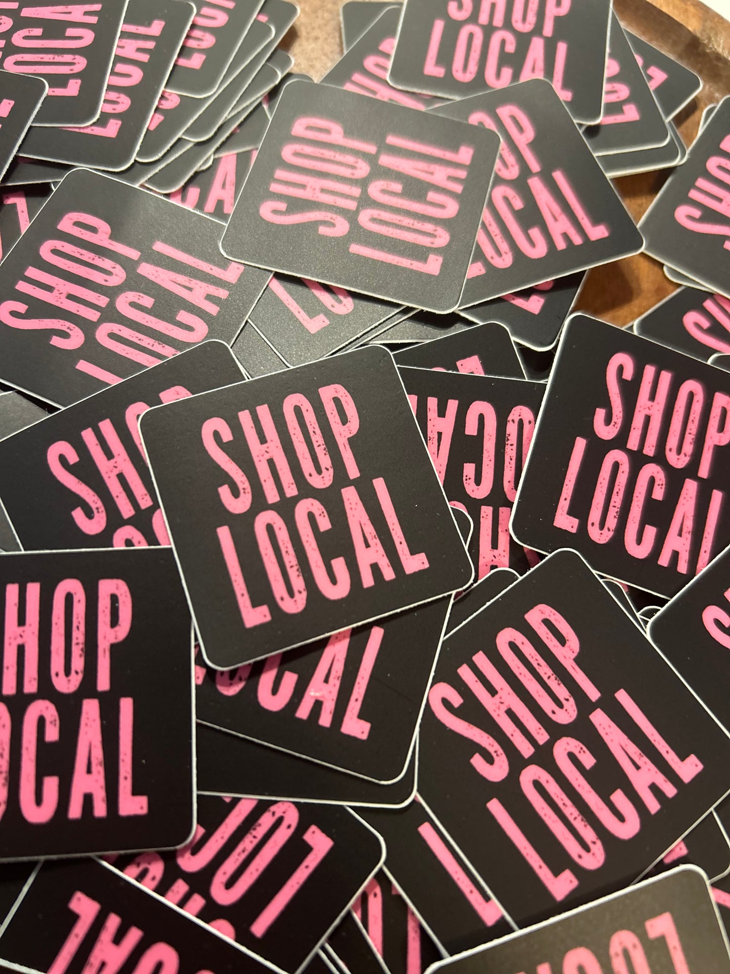 Shop Local pink sticker • distressed