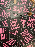 Shop Local pink sticker • distressed
