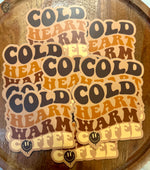 Cold heart warm coffee sticker
