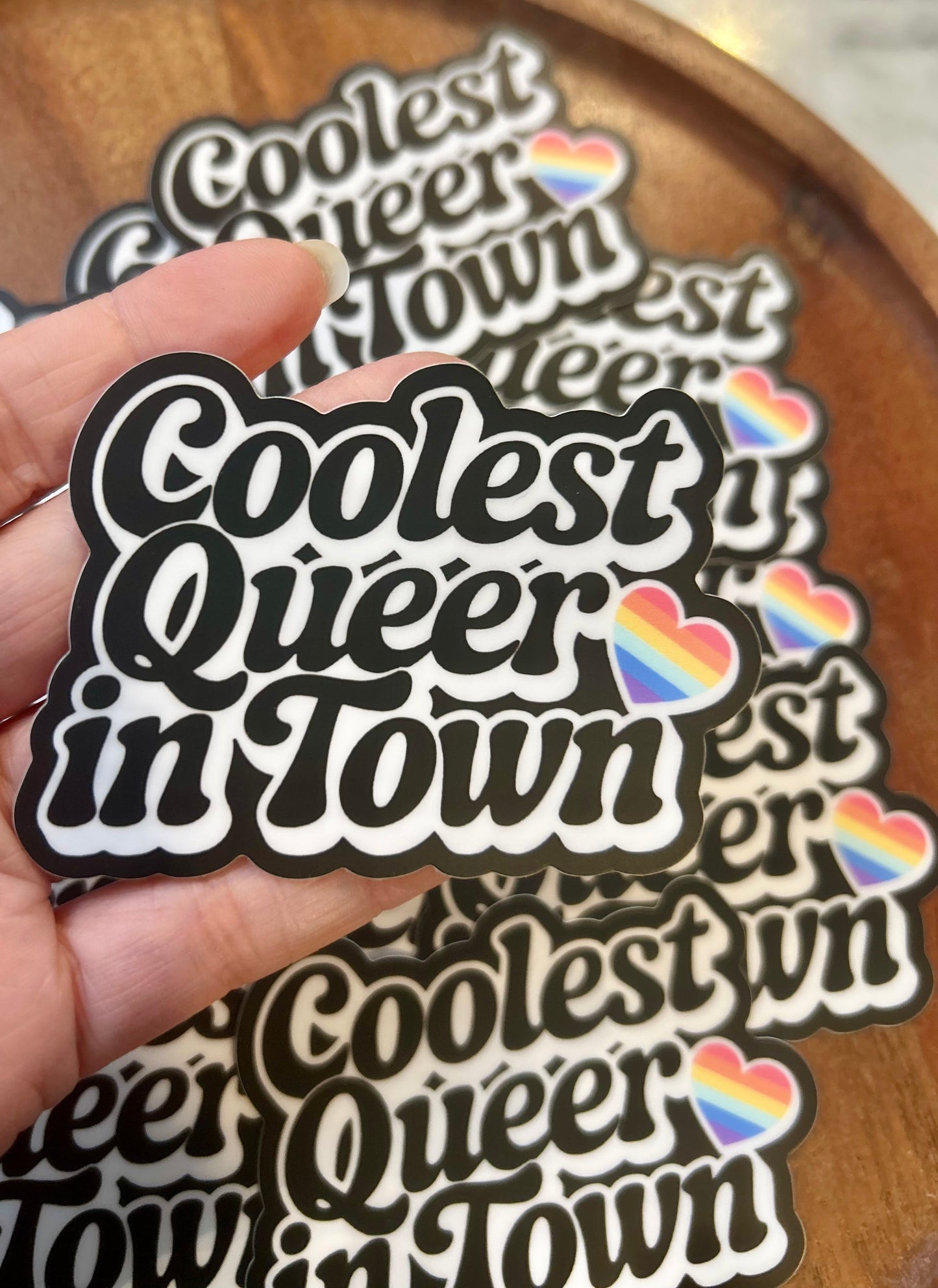 Coolest Queer in town sticker