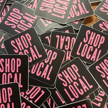Shop Local pink sticker • distressed