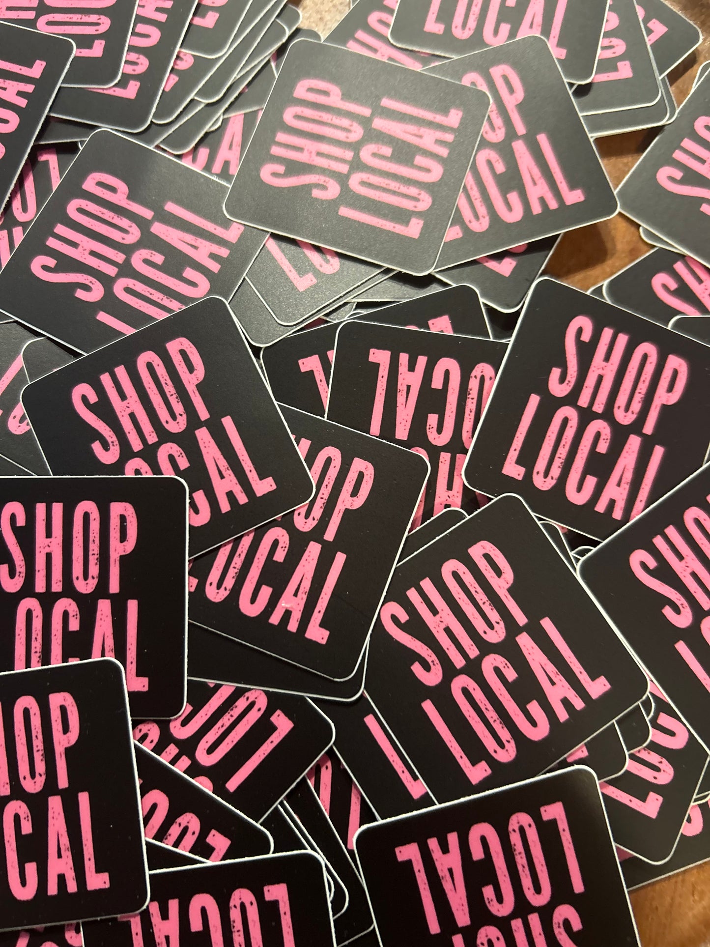 Shop Local pink sticker • distressed