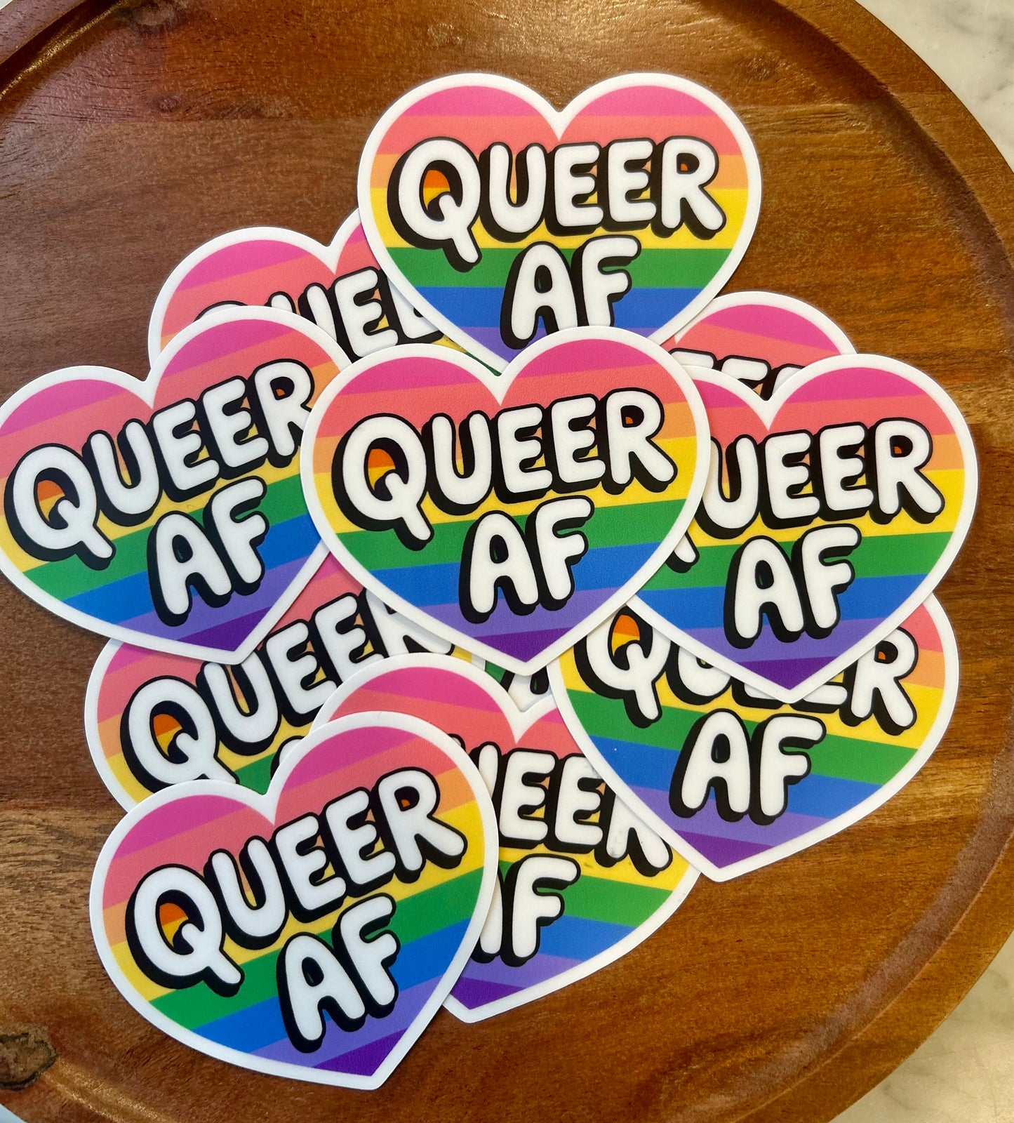 Imperfect - Queer AF heart sticker*