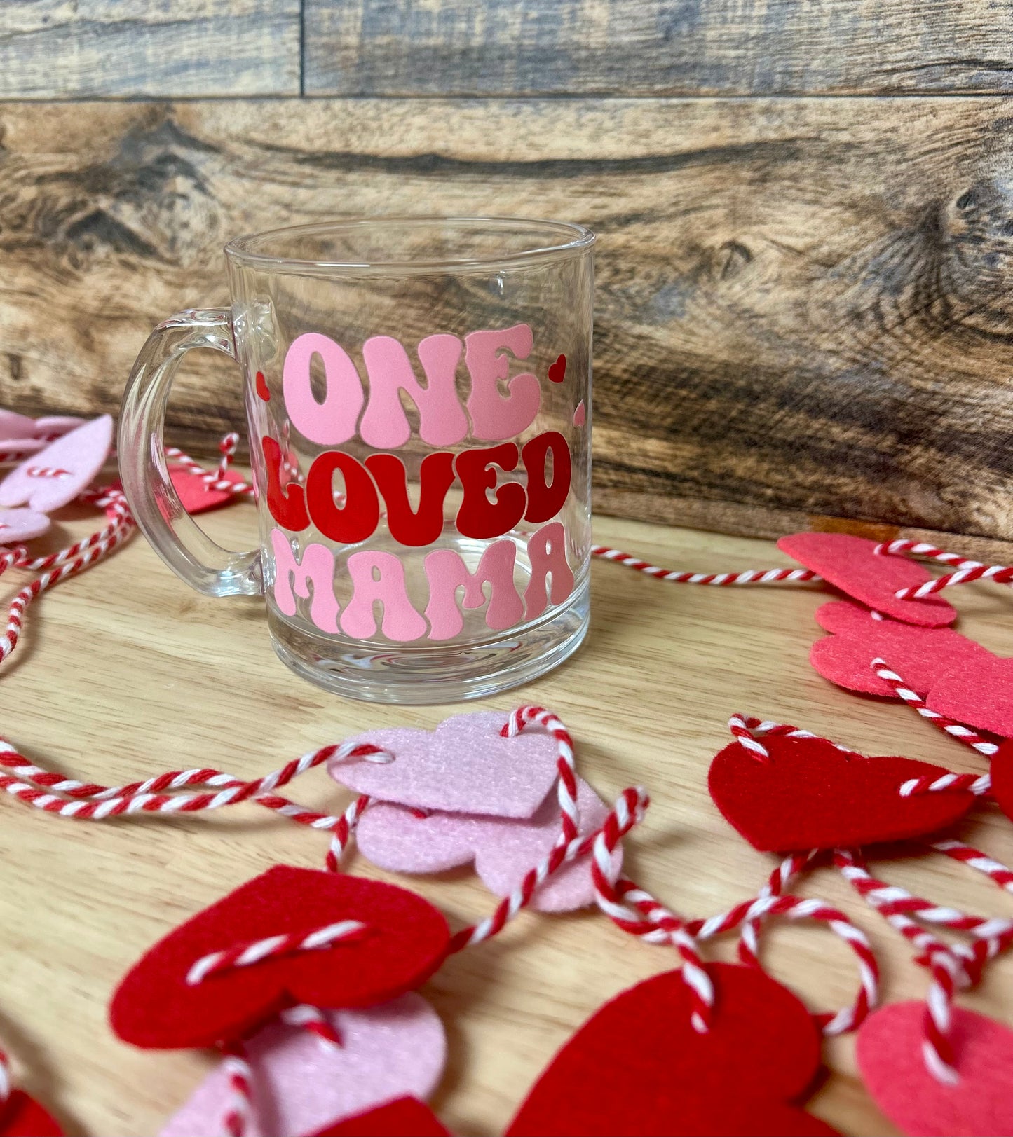 One Loved Mama Glass coffee mug