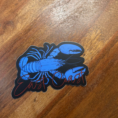 Blue East Coast Lobster sticker • red