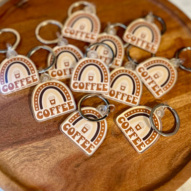 Coffee rainbow keychain • cream