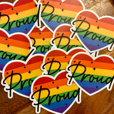 Proud pride heart sticker
