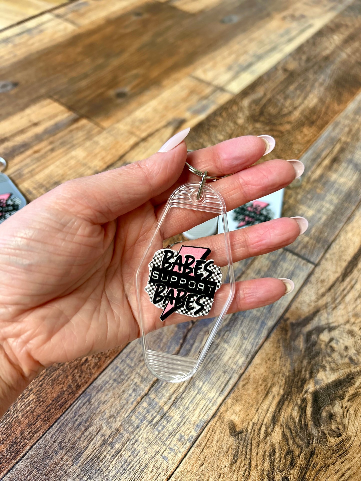 Babes support babes keychain