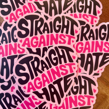 Straight against hate heart sticker