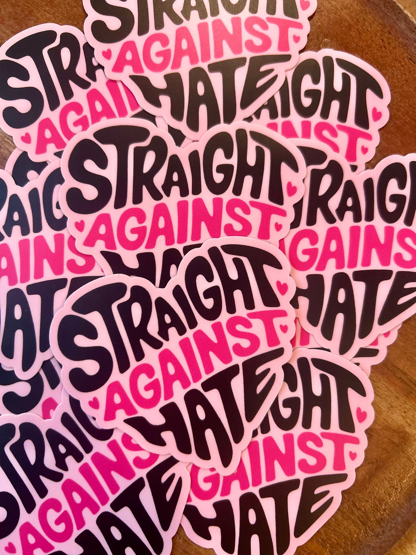 Straight against hate heart sticker