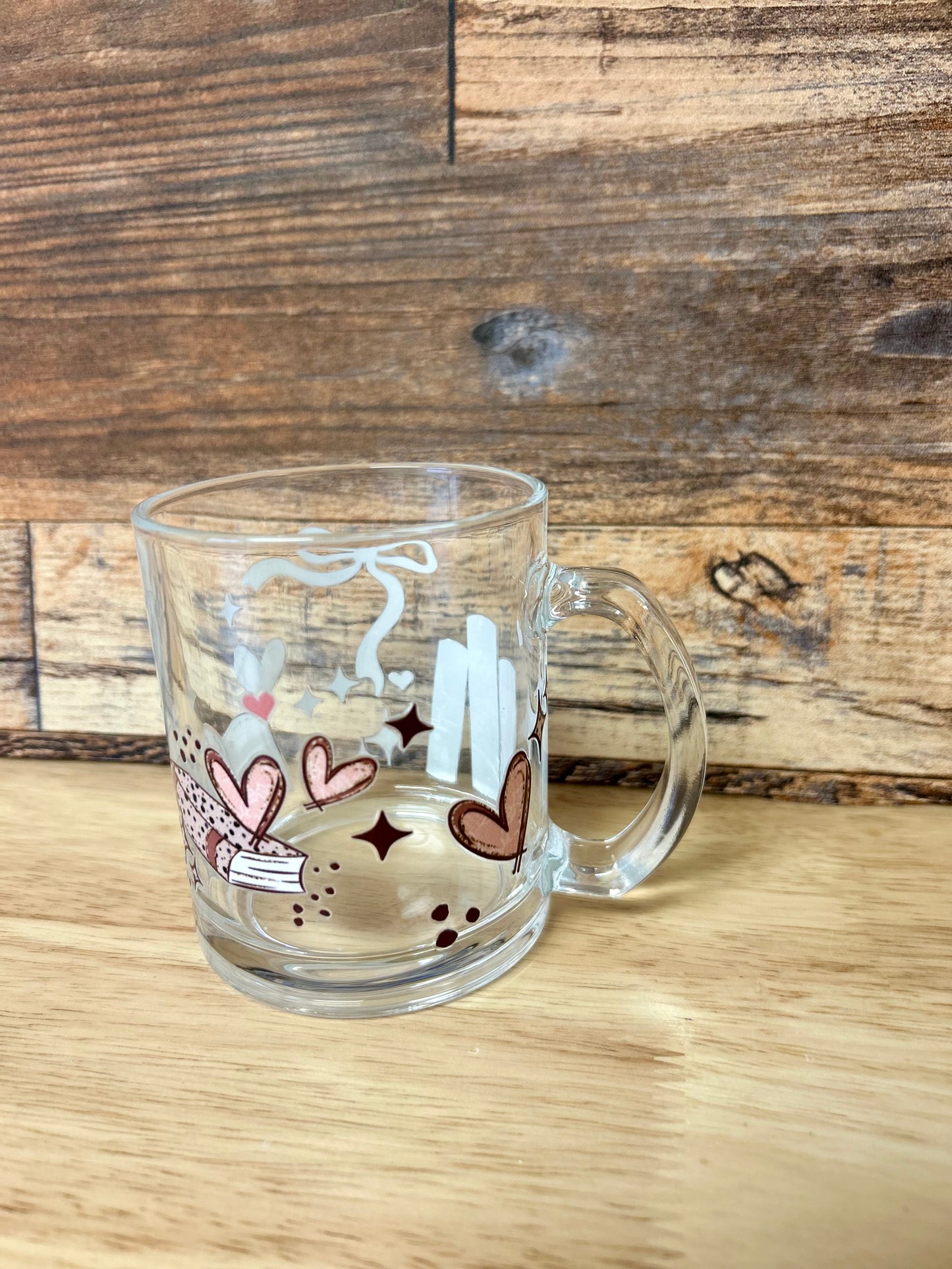 Boho book lover Glass coffee mug