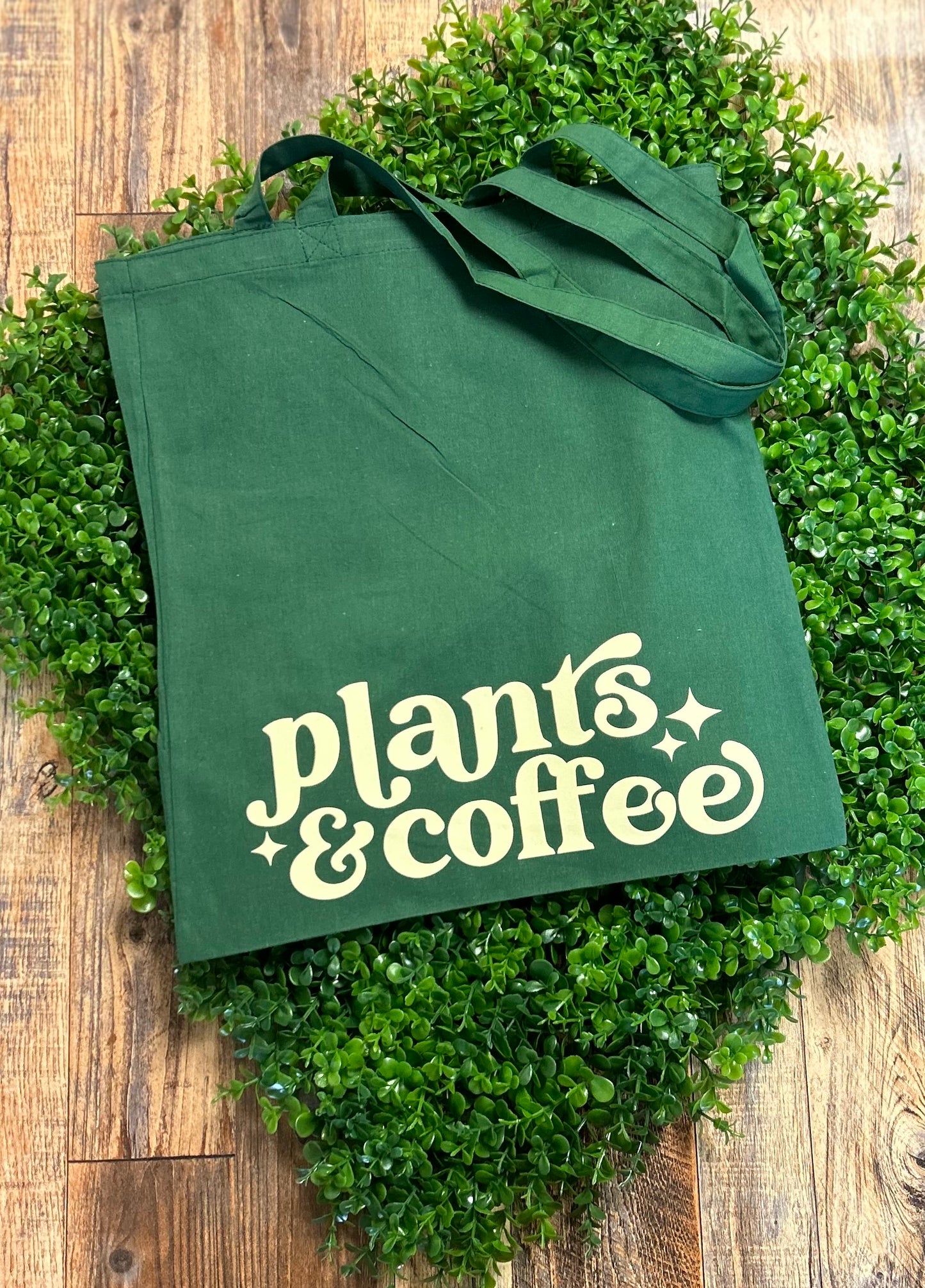 Plants & Coffee Tote Bag • green