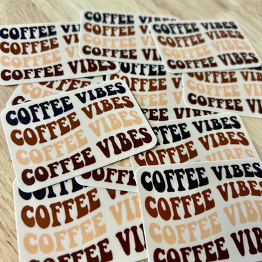 Coffee vibes sticker • cream