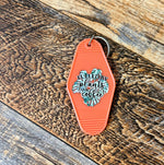 Fueled by plants & coffee motel keychain