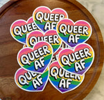 Queer AF heart sticker