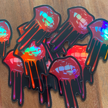 Bite Me holographic sticker