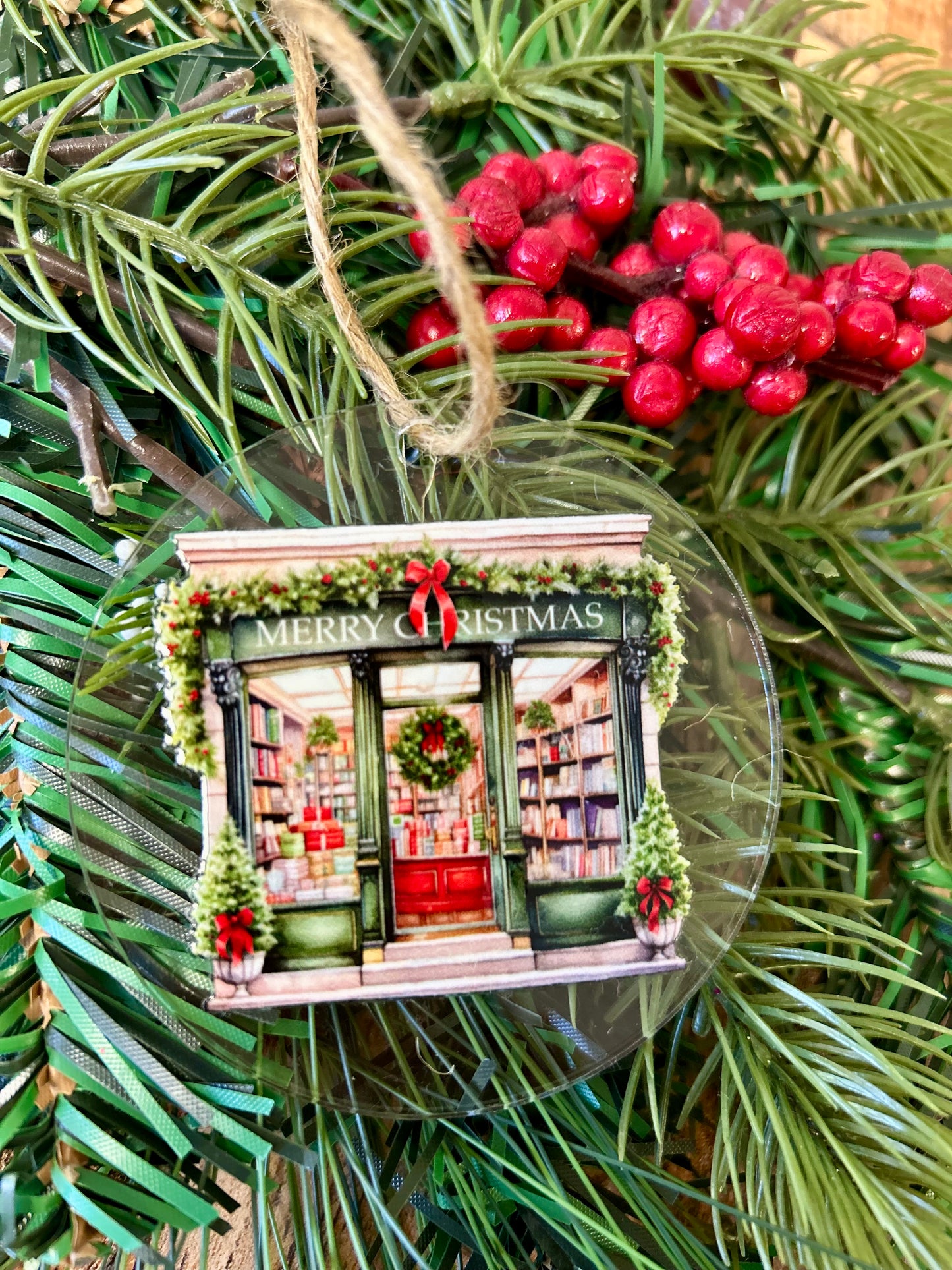 Christmas Bookstore ornament