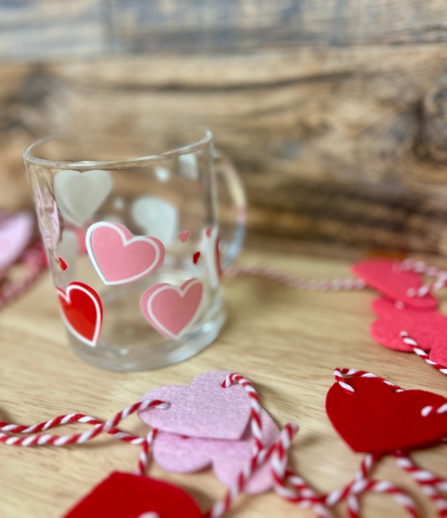 Valentine Hearts Glass coffee mug