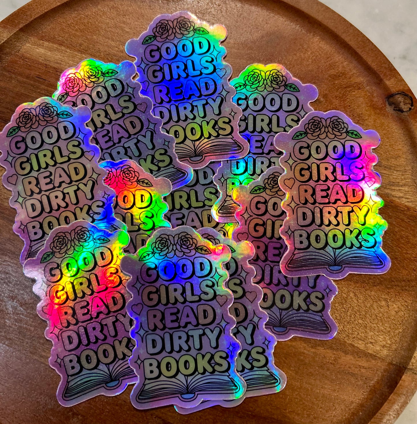 Good Girls read dirty books holographic sticker