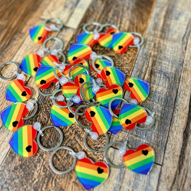 Pride heart keychain