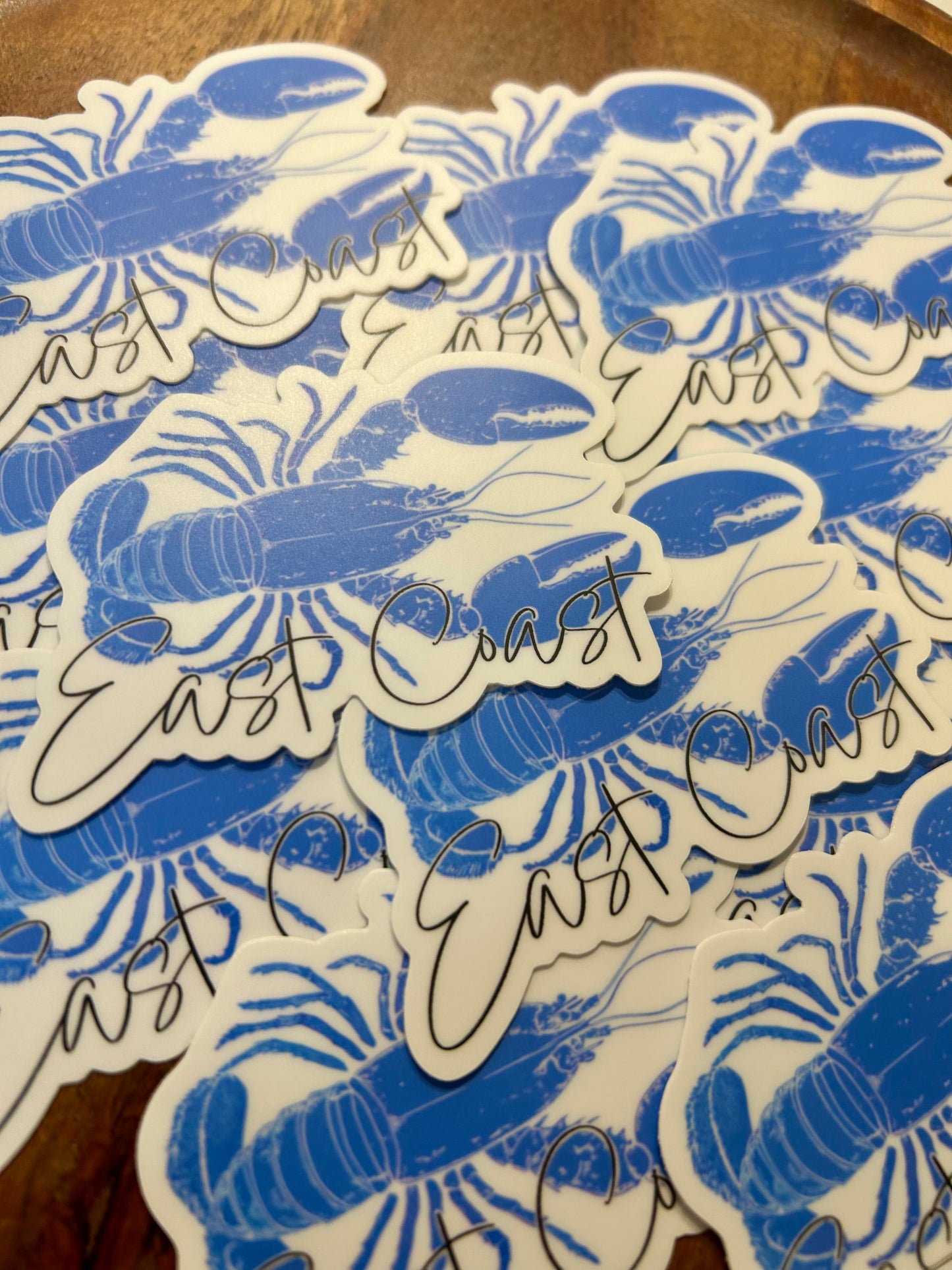 Blue East Coast Lobster sticker • white & black