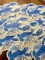 Blue East Coast Lobster sticker • white & black