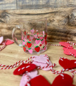 Strawberry Bliss Glass coffee mug