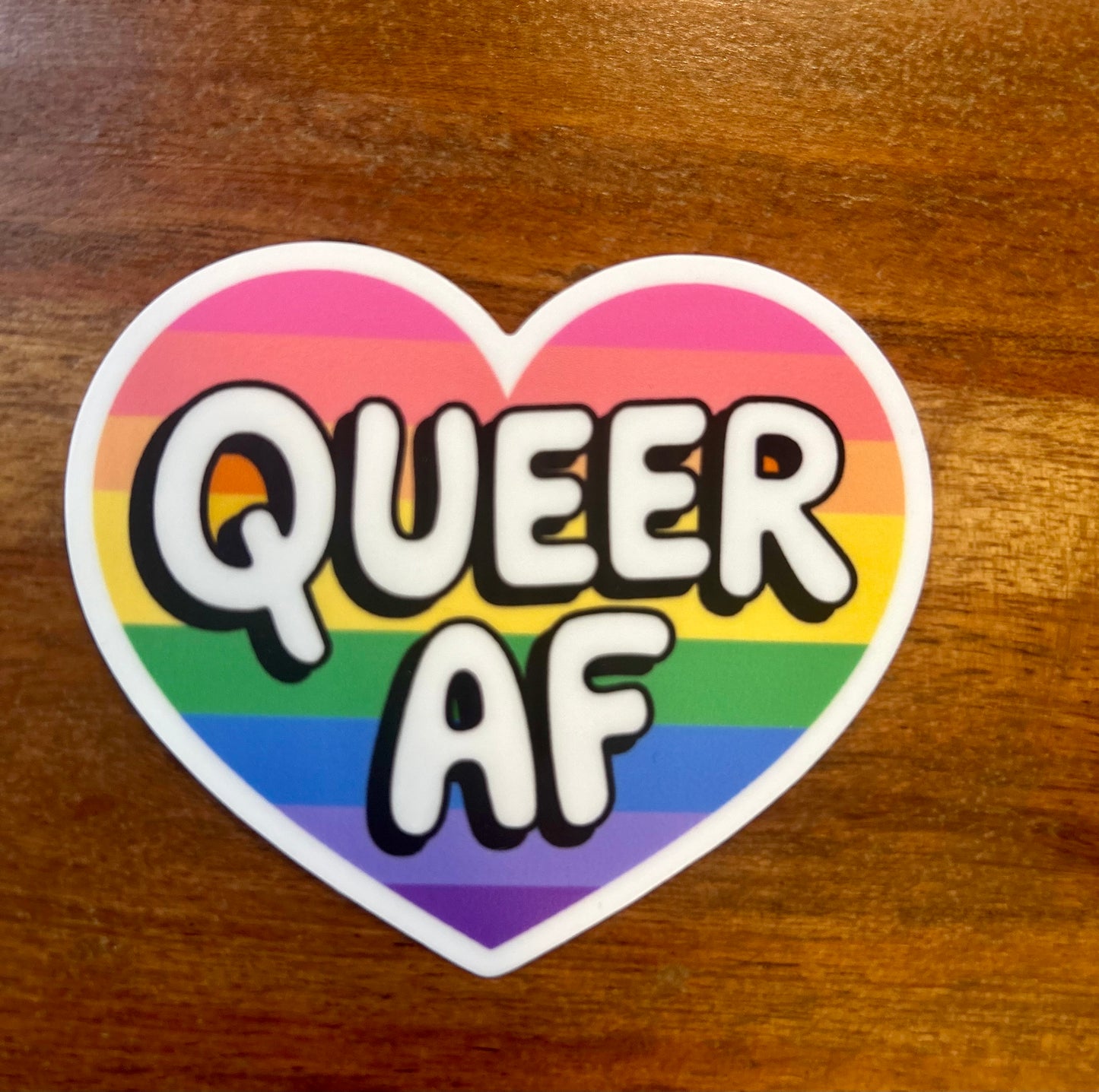 Imperfect - Queer AF heart sticker*