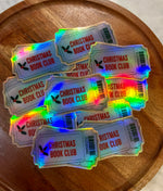 Christmas Book Club ticket holographic Sticker