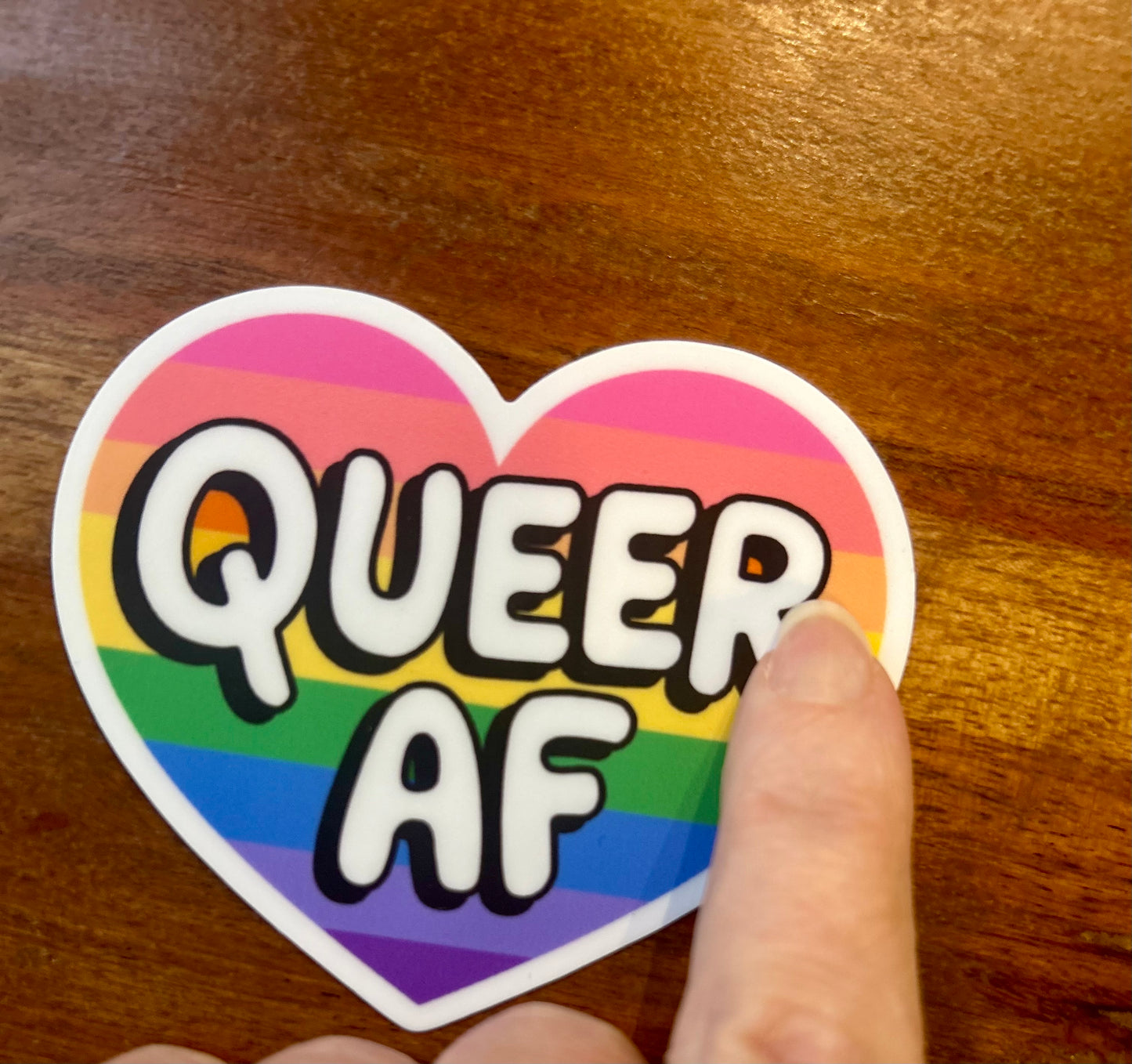 Imperfect - Queer AF heart sticker*