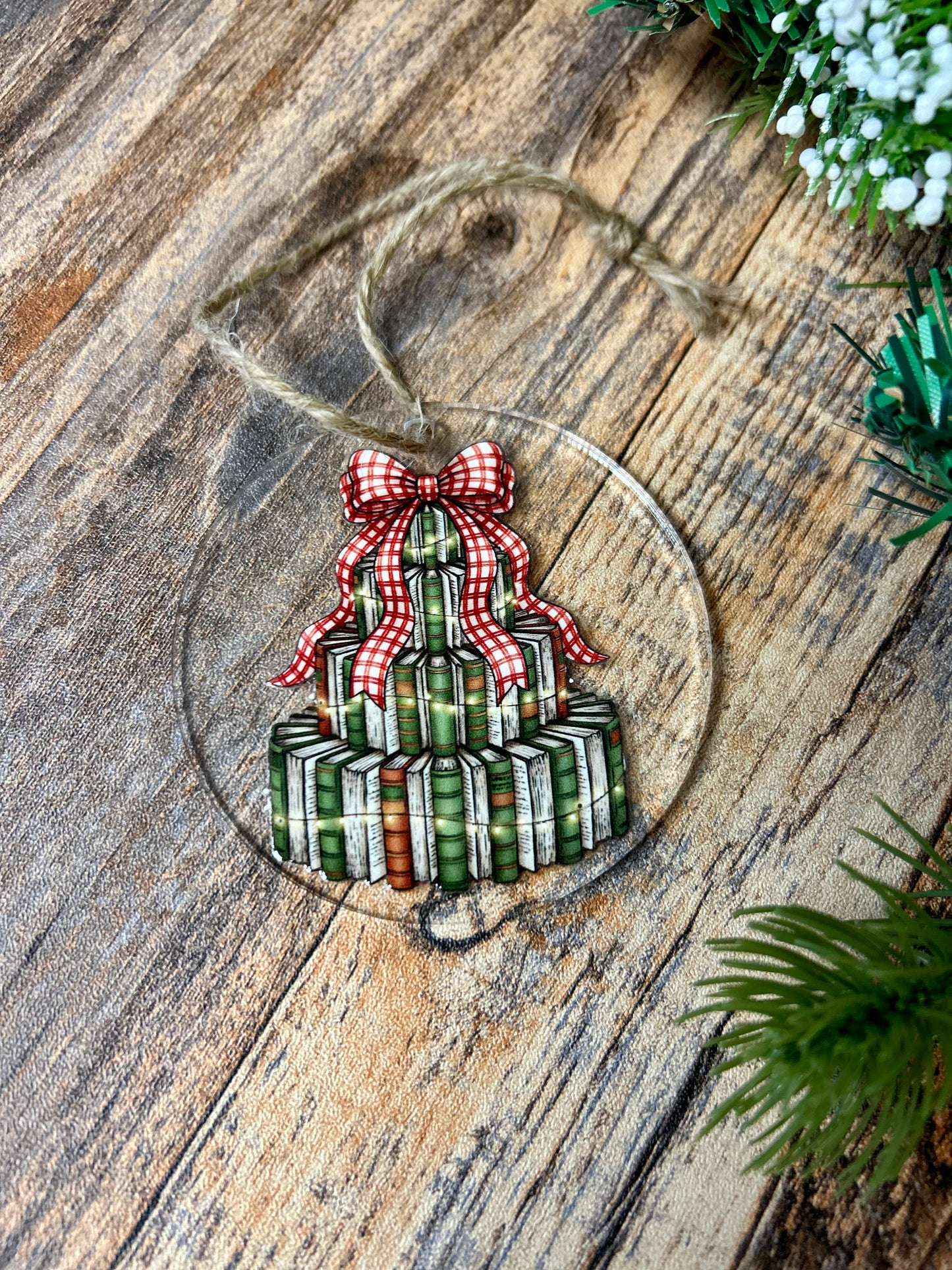 Christmas book tree ornament