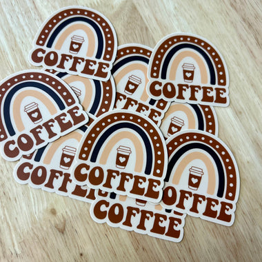 Coffee rainbow sticker • cream