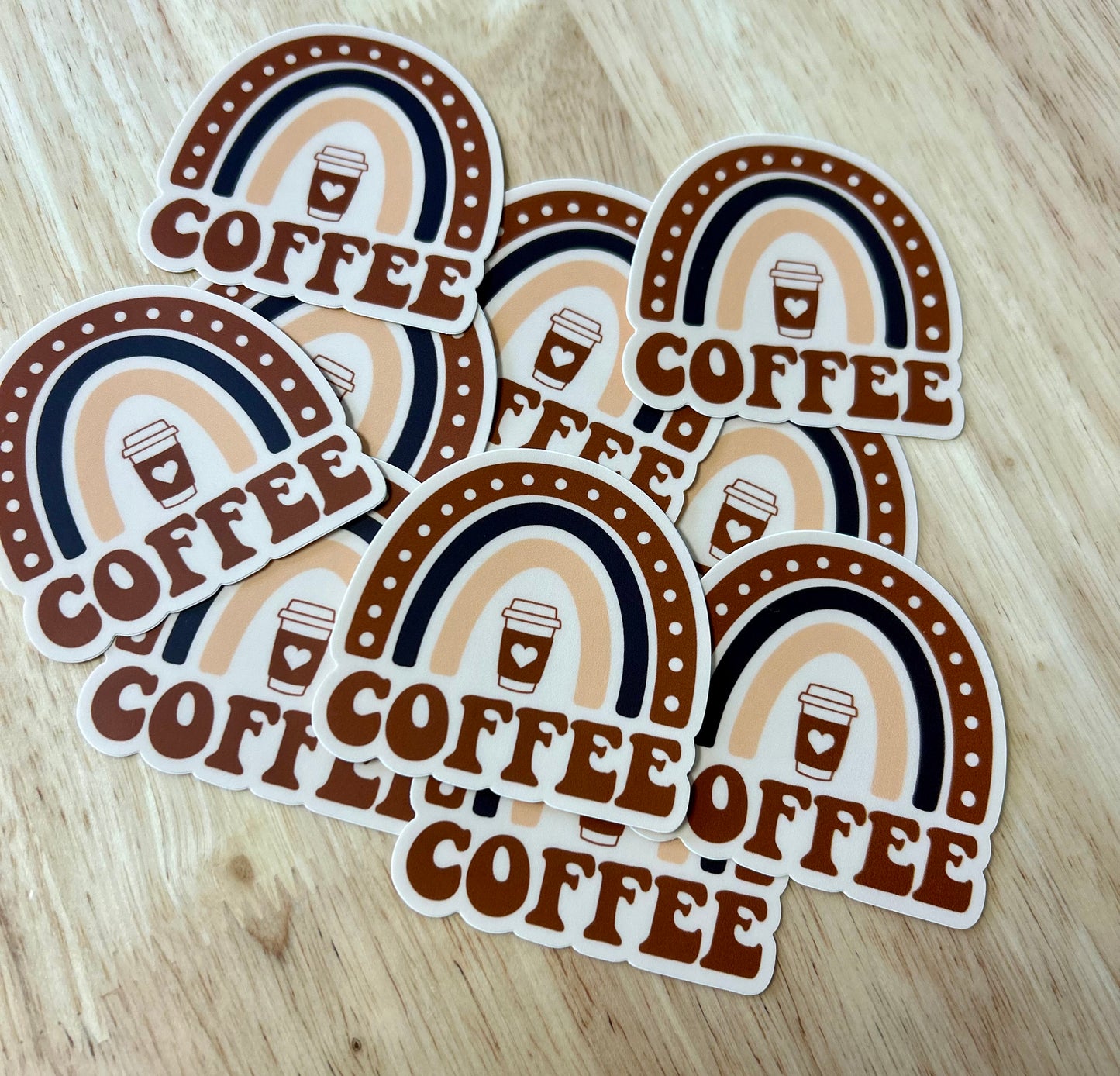 Coffee rainbow sticker • cream