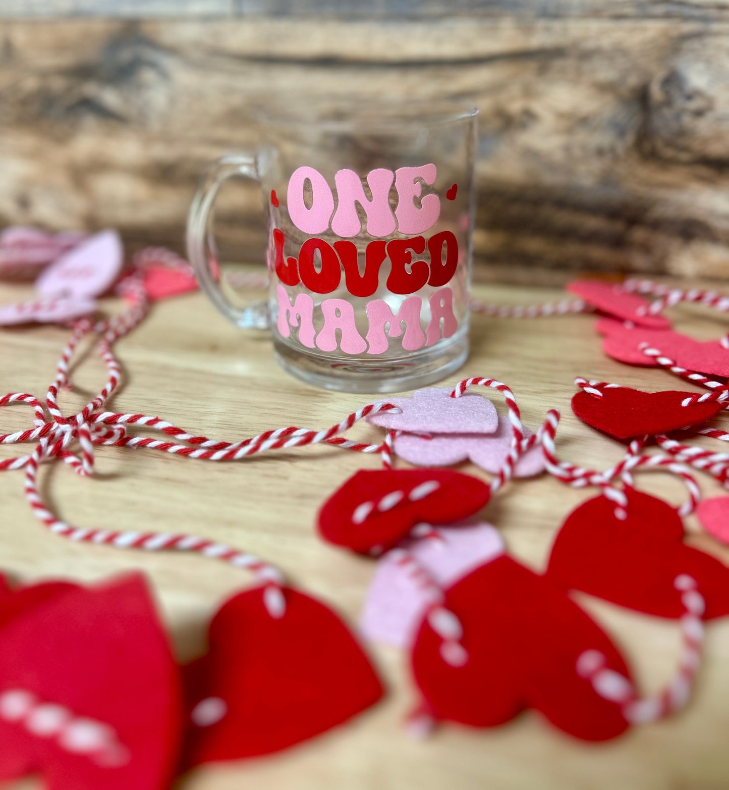 One Loved Mama Glass coffee mug
