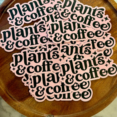 Plants & Coffee Sticker • pink